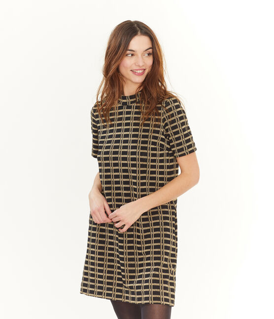 Vestido de manga corta con cuadros de mujer variante 1