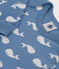 Pijama sin pies de algodón con estampado de ballena para bebé azul BEACH/ MARSHMALLOW