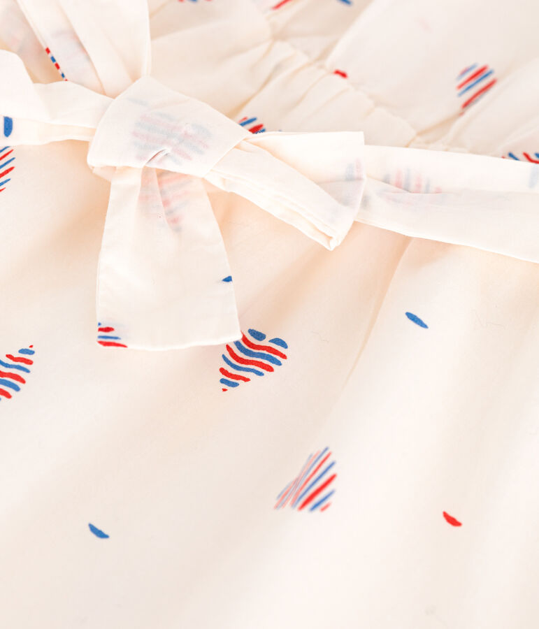 Vestido infantil de algod&oacute;n sin mangas con corazones crudo/multicolor