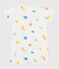 Mono corto de algodón estampado para bebé blanco MARSHMALLOW/blanco MULTICO