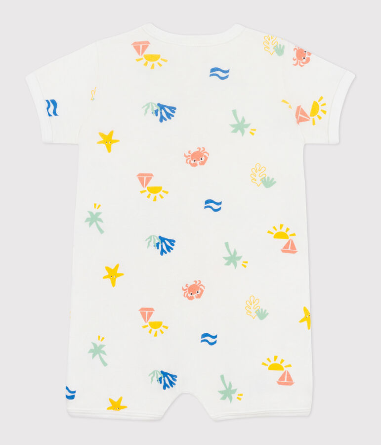 Mono corto de algod&oacute;n estampado para beb&eacute; blanco/multicolor