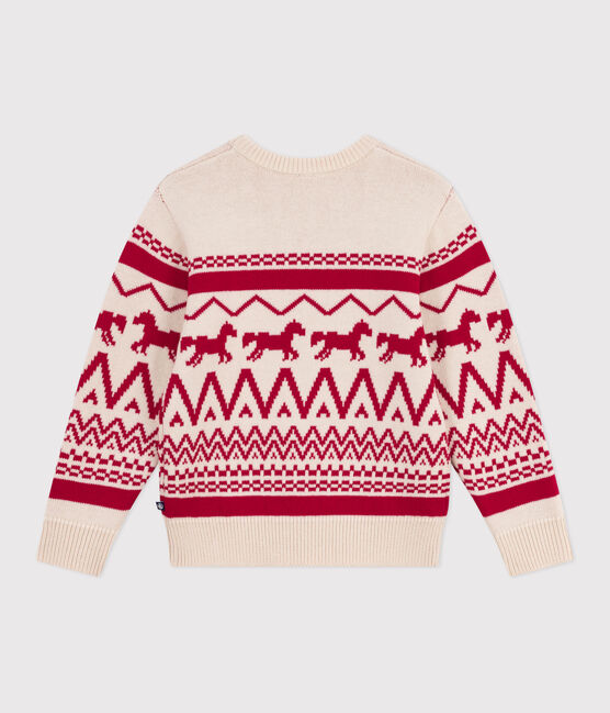 Jersey infantil de lana y algodón con estampados rojo AVALANCHE/ TERKUIT