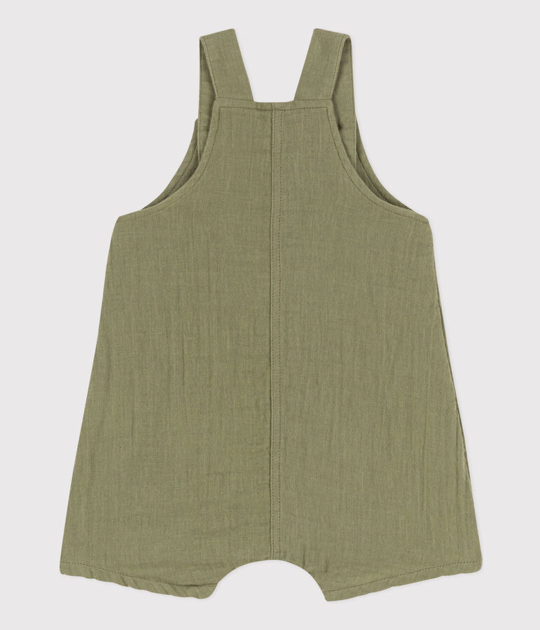 Peto corto de gasa de algod&oacute;n para beb&eacute; verde