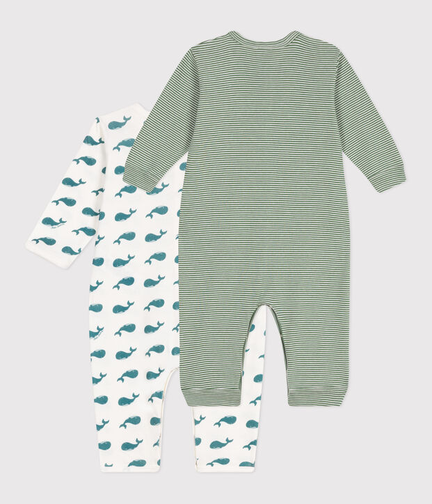 Juego de 2 pijamas sin pies de algod&oacute;n estampado para beb&eacute; multicolor