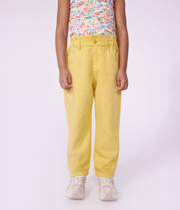 Pantal&oacute;n infantil de algod&oacute;n amarillo