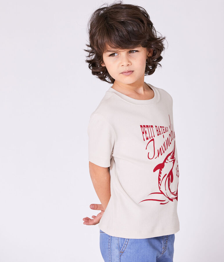 Camiseta para ni&ntilde;o con estampado blanco Feta
