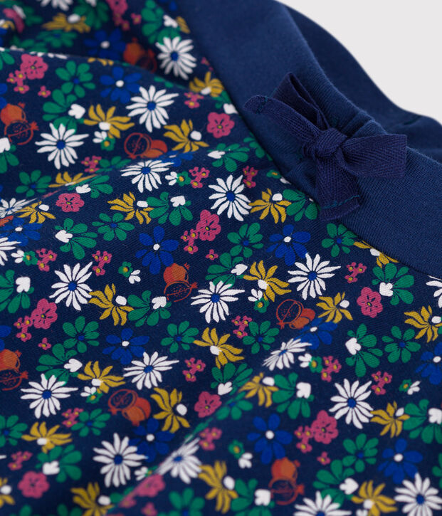 Falda de algod&oacute;n para ni&ntilde;a azul/multicolor