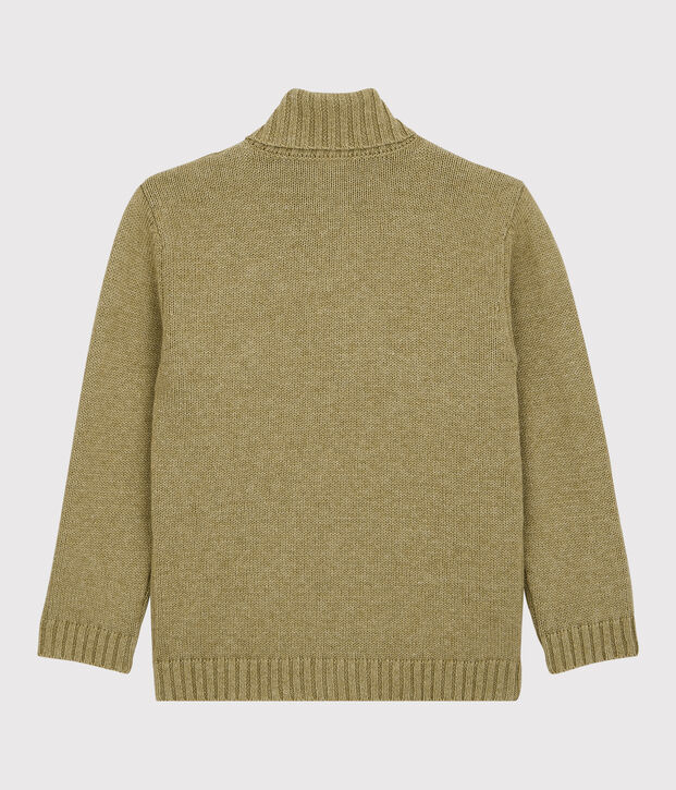 C&aacute;rdigan de lana y algod&oacute;n de ni&ntilde;o beige/multicolor