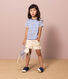 Camiseta de algodón a rayas para niña