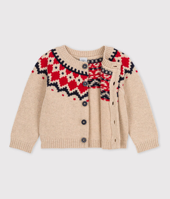 Cárdigan de punto tricotado de lana y algodón para bebé TRENCH/ MULTICO