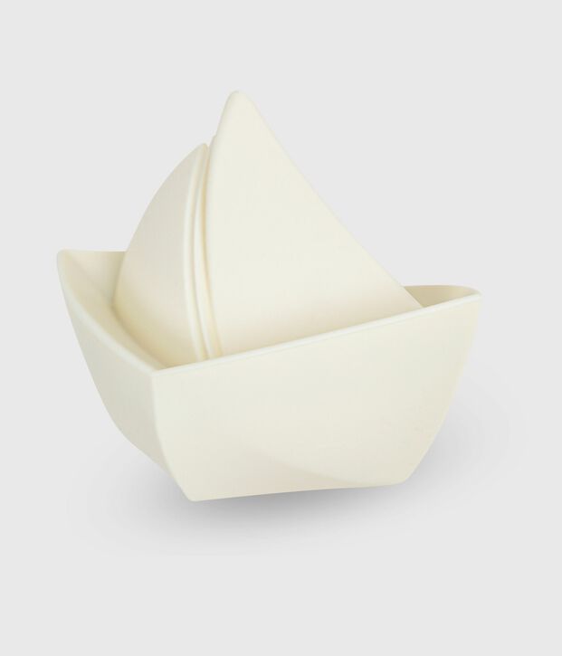 Barco de juguete de silicona para el ba&ntilde;o para beb&eacute; blanco