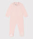 Pijama de terciopelo rosa liso para bebé
