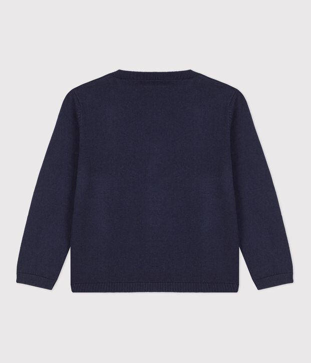 C&aacute;rdigan de lana y algod&oacute;n de ni&ntilde;o azul