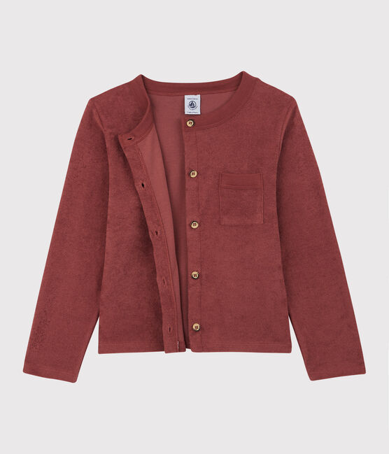 Cárdigan de rizo de niña marron OMBRIE