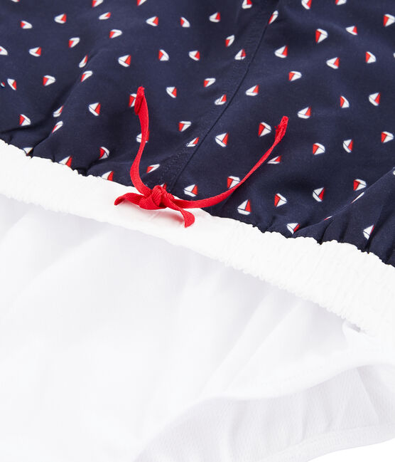 Shorts de playa infantiles para niño azul SUBMARINE/blanco MULTICO