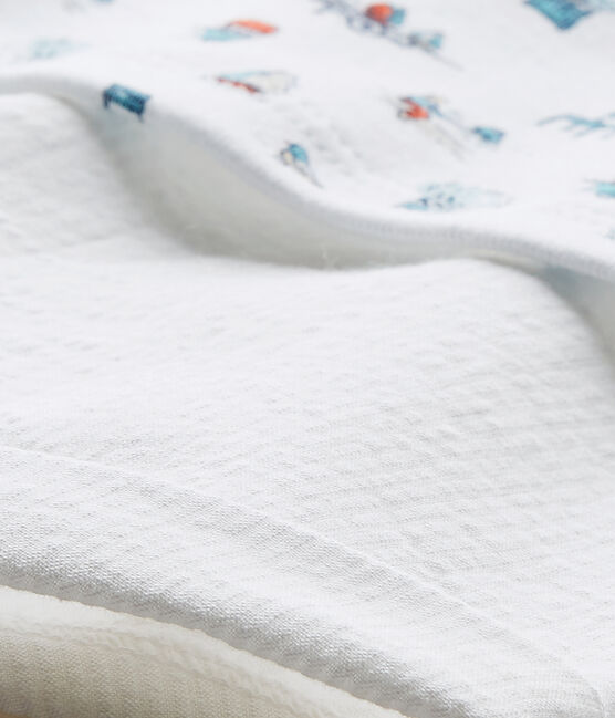 Pelele corto para bebé niño blanco ECUME/blanco MULTICO