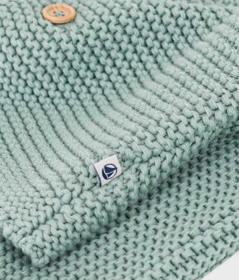 C&aacute;rdigan de punto bobo para beb&eacute; verde