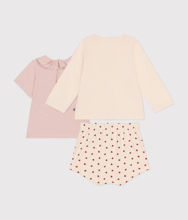 Conjunto de 3 piezas de punto ligero para beb&eacute; crudo/multicolor