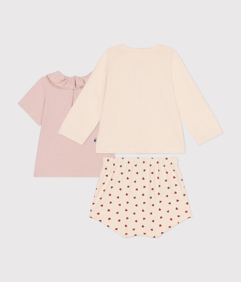 Conjunto de 3 piezas de punto ligero para beb&eacute; crudo/multicolor