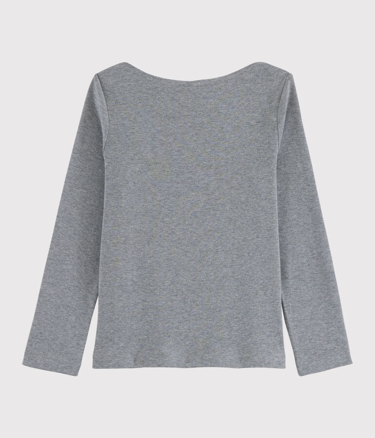 Camiseta serigrafiada para ni&ntilde;a gris