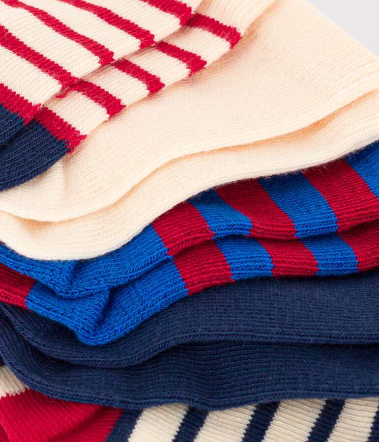 Juego de 5 pares de calcetines de punto de algod&oacute;n con rayas para beb&eacute; variante 1