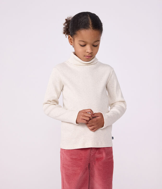 Camiseta infantil lisa de cuello alto de algod&oacute;n MONTELIMAR CHINE