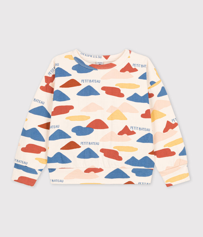 Sudadera estampada de t&uacute;bico de ni&ntilde;a / ni&ntilde;o crudo/multicolor