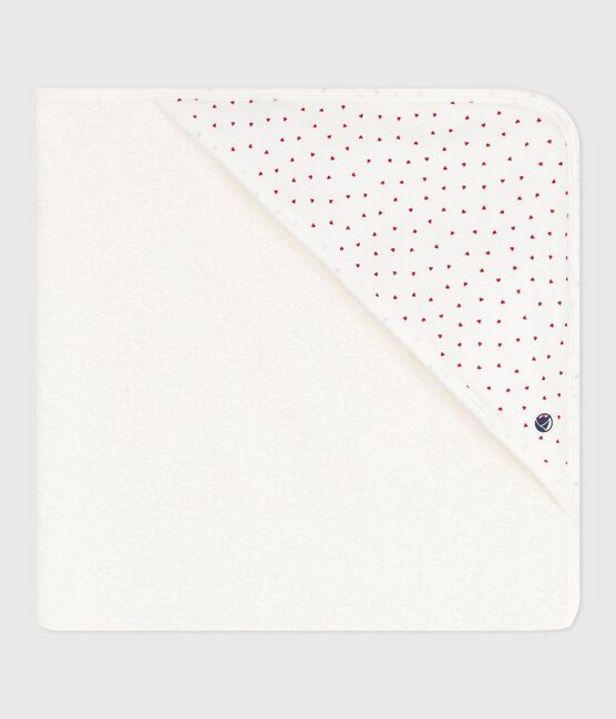 Capa de baño de algodón para bebé blanco MARSHMALLOW/rojo TERKUIT