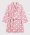 Bata polar infantil estampada rosa/blanco