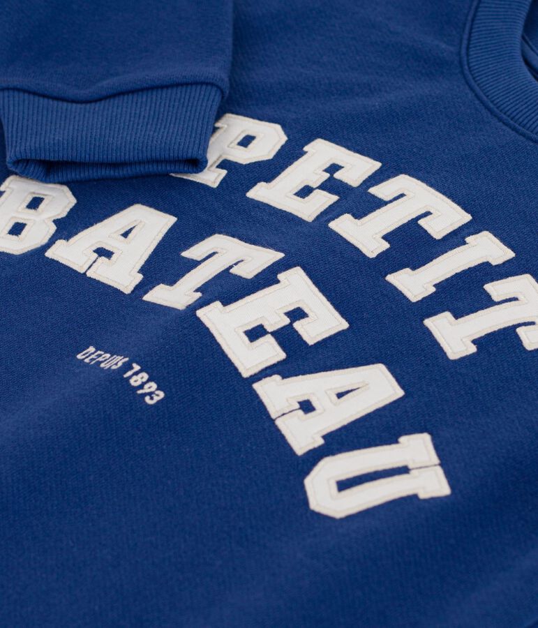 Sudadera infantil de algod&oacute;n azul/crudo