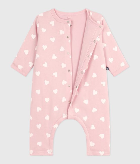 Mono de algodón enguatado con estampado de corazones para bebé rosa JOLI/ MILK