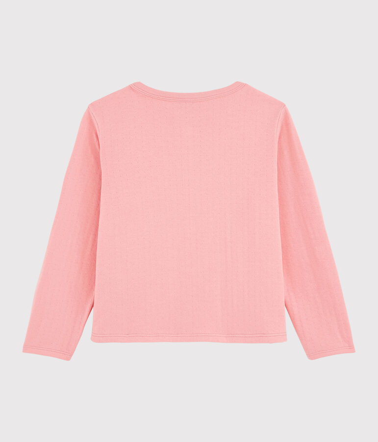 Rebeca de tejido tubular de ni&ntilde;a rosa