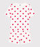 Pijama corto de algodón con corazón para mujer blanco MARSHMALLOW/rojo TERKUIT