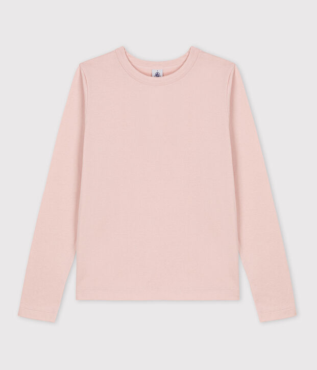 Camiseta de algod&oacute;n L'ICONIQUE abrigada con cuello redondo para mujer rosa