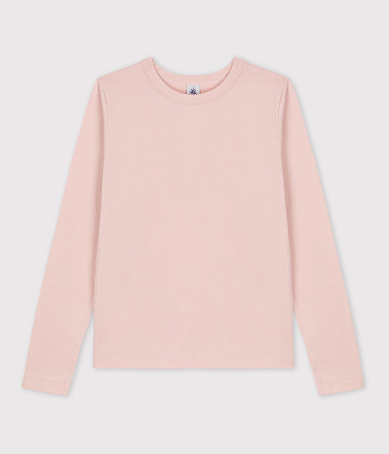 Camiseta de algod&oacute;n L'ICONIQUE abrigada con cuello redondo para mujer rosa