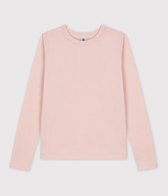 Camiseta de algodón L'ICONIQUE abrigada con cuello redondo para mujer rosa SALINE