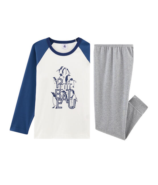 Pijama de punto para niño gris SUBWAY/blanco MULTICO