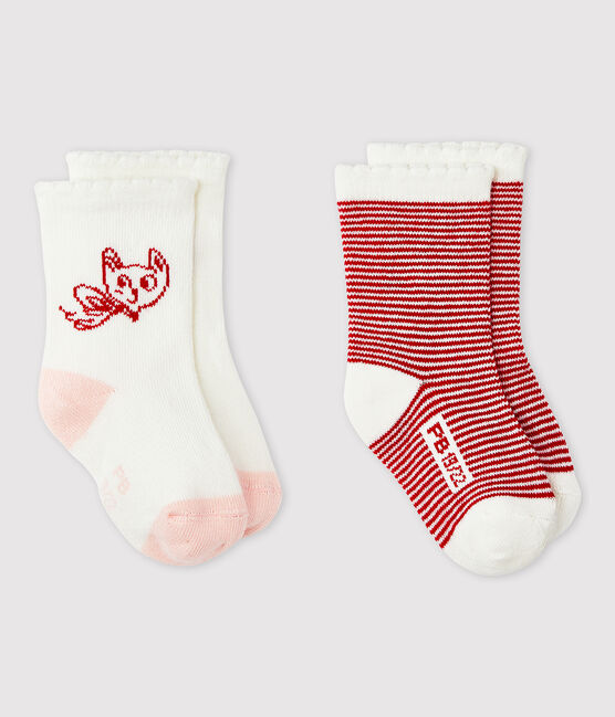 Lote de 2 pares de calcetines con estampado de bebé niña variante 2