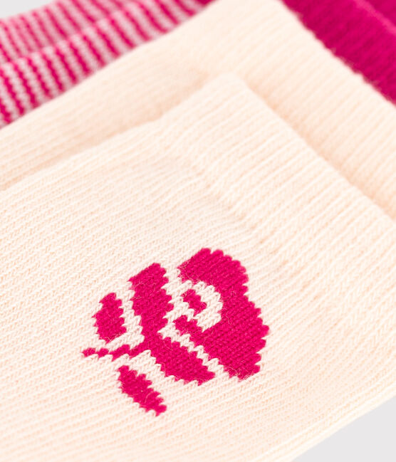 2 pares de calcetines de algodón con flores para bebé variante 1
