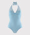 Traje de baño de 1 pieza reciclado de mujer azul MYKONOS/blanco MARSHMALLOW