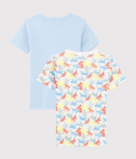 Lote de 2 camisetas de manga corta con estampado de gatos de algodón ecológico de niño variante 1