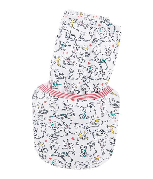 Pijama de punto para ni&ntilde;a blanco/multicolor