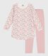 Camisón y leggings infantiles de terciopelo con estampado de flores