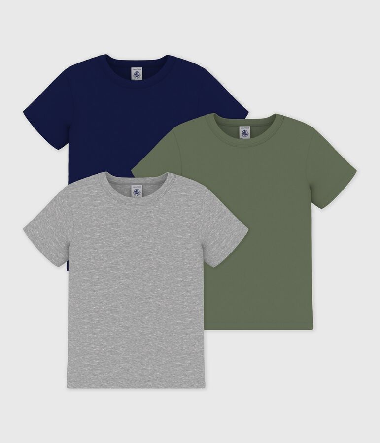 Juego de camisetas infantiles lisas de algod&oacute;n de manga corta multicolor