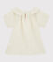 Blusa de gasa de algodón orgánico para niña blanco MARSHMALLOW