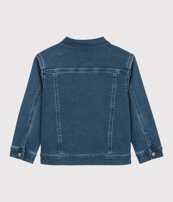 Chaqueta de tejido vaquero orgánico de niña/niño azul DENIM BLEU DELAVE