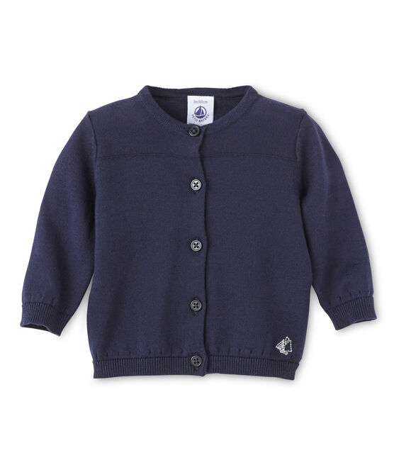 Cárdigan de bebé para niña en algodón azul SMOKING
