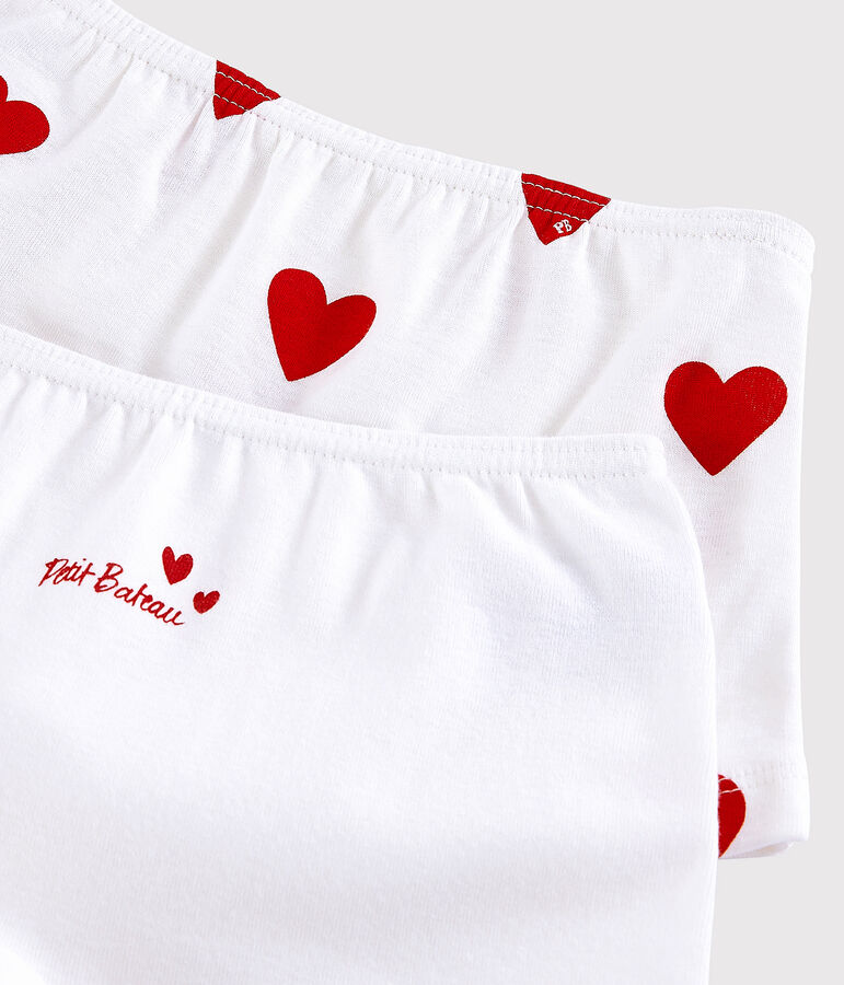 Juego de 2 culottes de ni&ntilde;a de algod&oacute;n con corazones variante 1