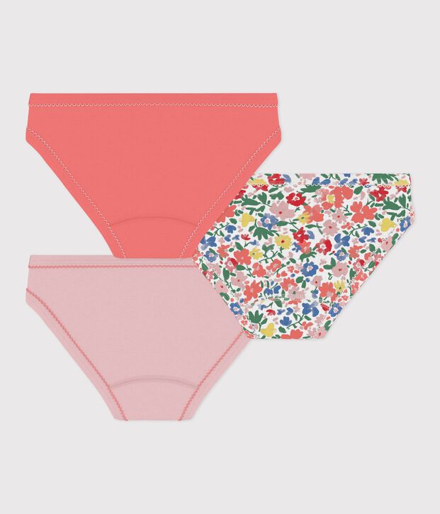 Juego de braguitas infantiles de algod&oacute;n con flores multicolor