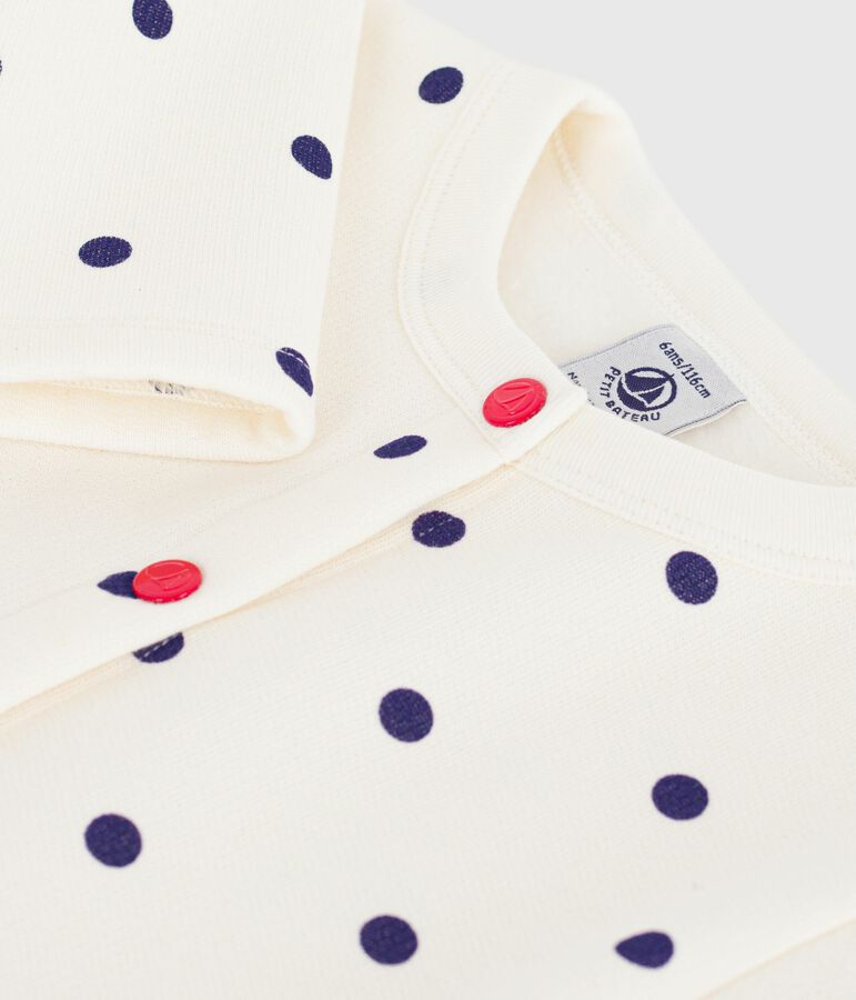 C&aacute;rdigan infantil de algod&oacute;n con estampado de lunares azul/azul